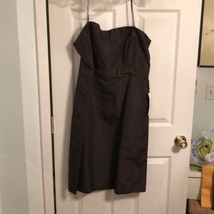 Brown Tea Length Dress